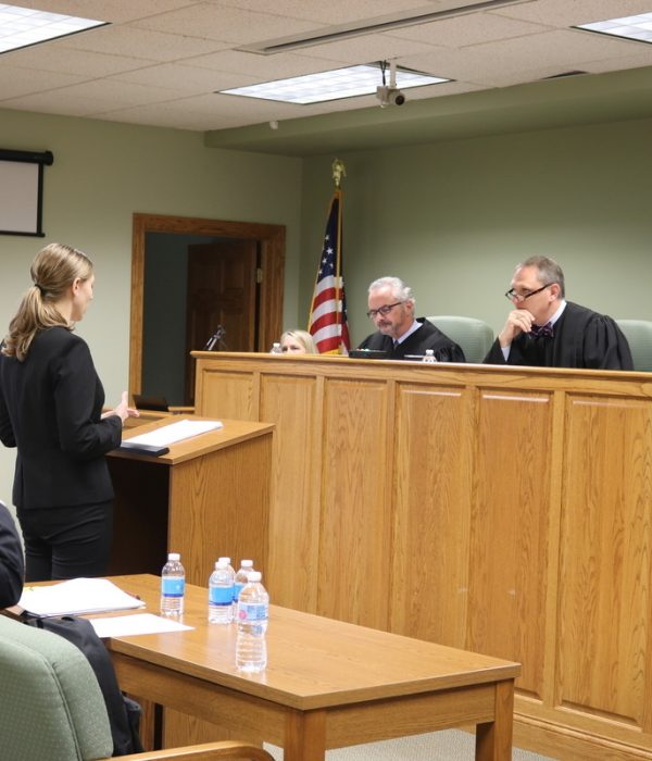 2018 Western District Court of Appeals hold Annual Docket in model courtroom.