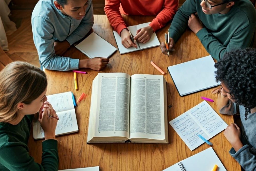 Diverse,Students,Doing,Research,Using,A,Dictionary